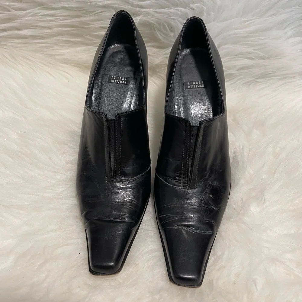 Stuart Weitzman Black Pointy Toe Heels